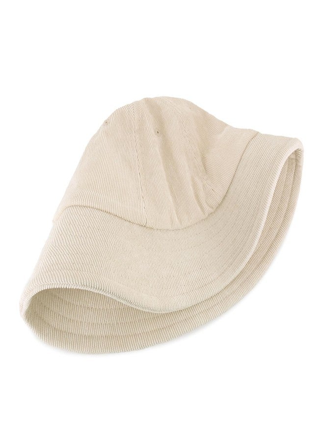 CHOK.LIDS Corduroy Bucket Hats Trendy Lightweight Outdoor Style Plain Soft Cotton Twill Velvet Lining Travel Sun Hat Headwear (Latte) - Image 3